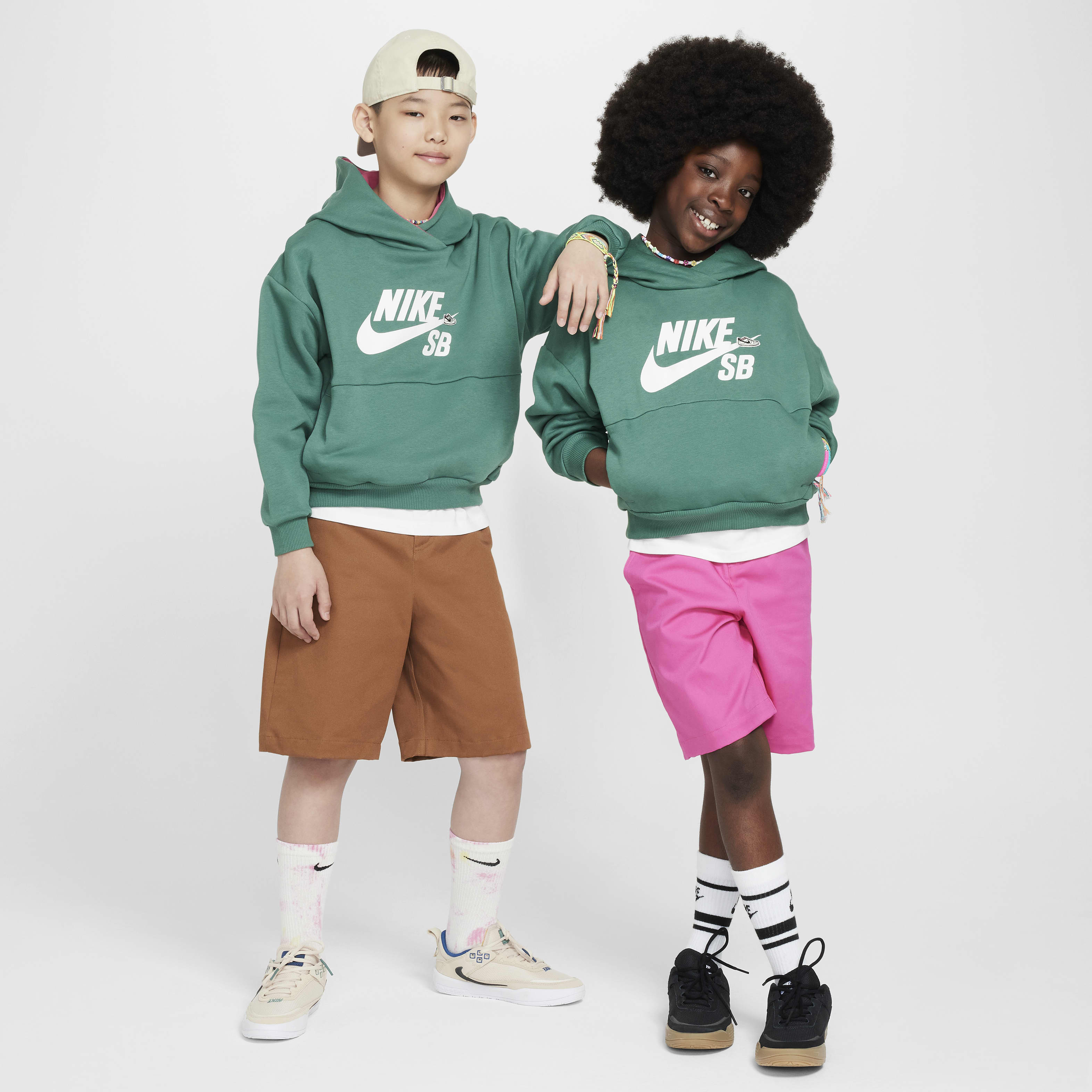 Nike SB Icon Fleece EasyOn Older Kids Oversized Pullover Hoodie King s Cross